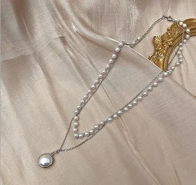 Layered Pearl Choker Colar Thick Chains with Pendant Necklace for Women Fashion Choker Necklace on Neck 2022 Jewelry