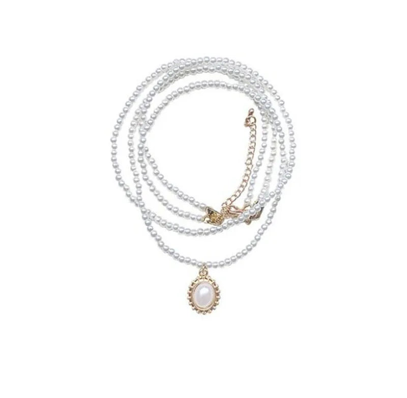 Layered Pearl Choker Colar Thick Chains with Pendant Necklace for Women Fashion Choker Necklace on Neck 2022 Jewelry