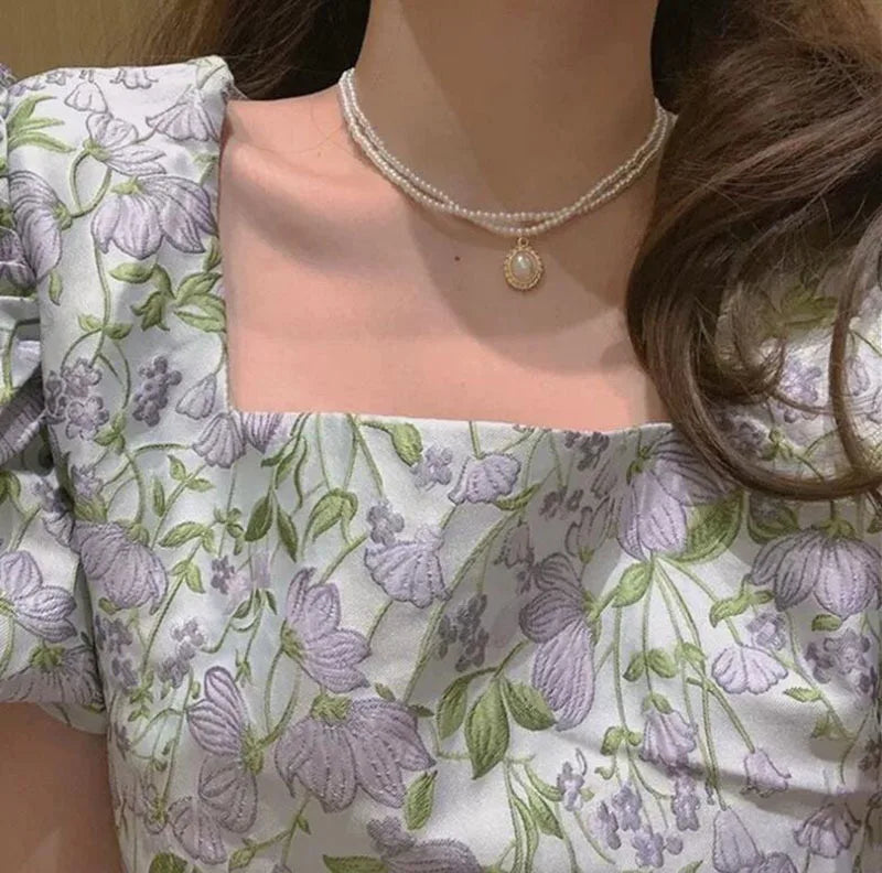 Layered Pearl Choker Colar Thick Chains with Pendant Necklace for Women Fashion Choker Necklace on Neck 2022 Jewelry