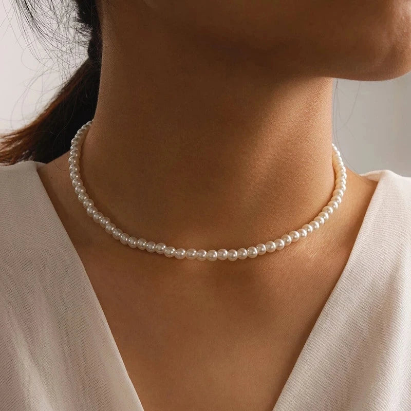 Layered Pearl Choker Colar Thick Chains with Pendant Necklace for Women Fashion Choker Necklace on Neck 2022 Jewelry