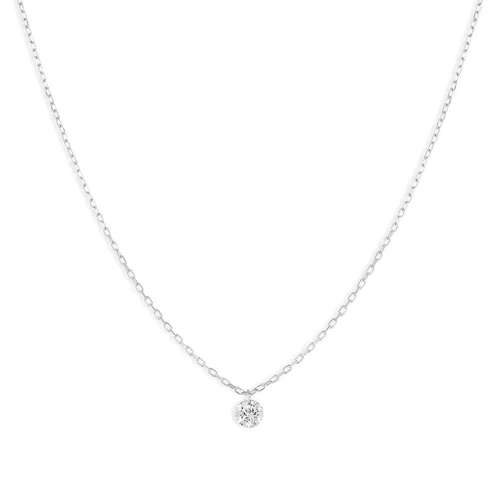 CANNER Crystal Zircon 925 Sterling Silver Necklace For Women Pendente Fine Jewelry Long Chain Wedding Party Accessory Mom Gift