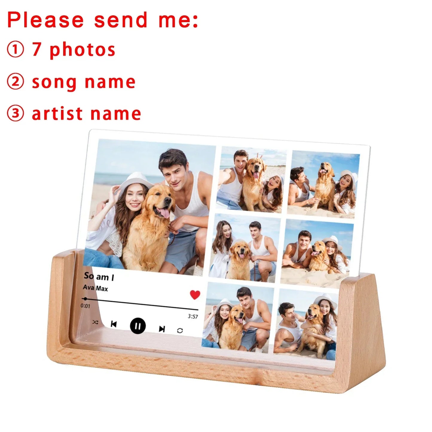 Custom Song Acrylic Photo Frame Wedding Anniversary Gift for Couple Him Her Personalized Music Code Picture Frame Home Decor