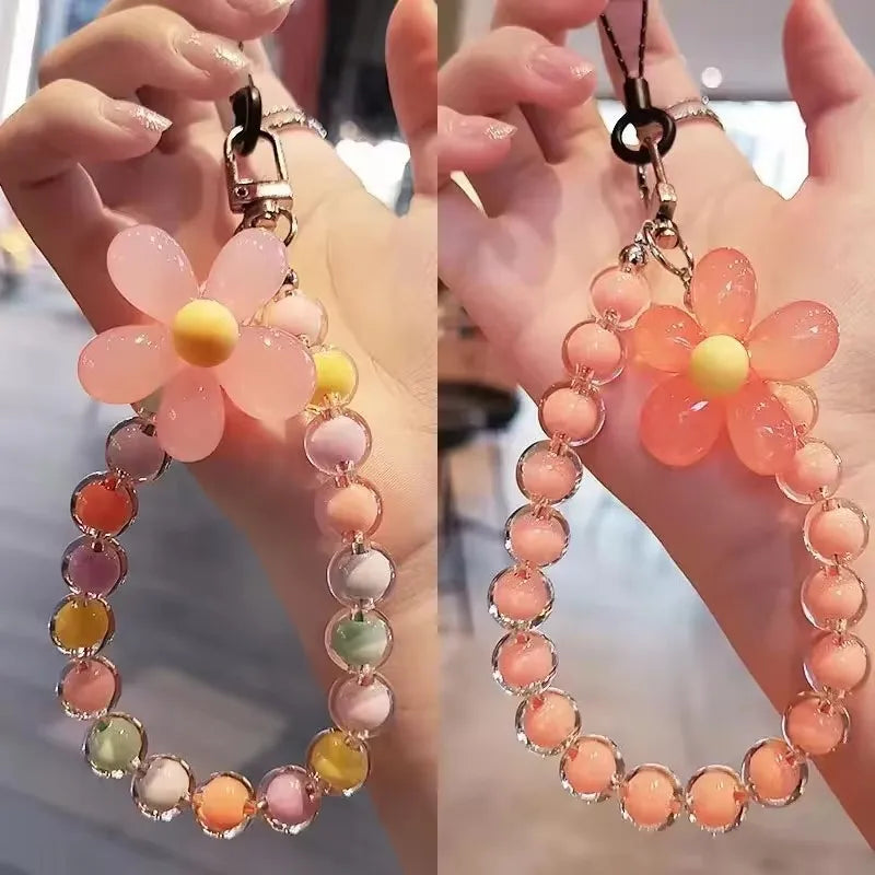 Color Mobile Phone Lanyard Wrist Strap Women's Hand-Held Chain Short Anti-Lost Cell Phone Case Cute Lanyard Key Pendant