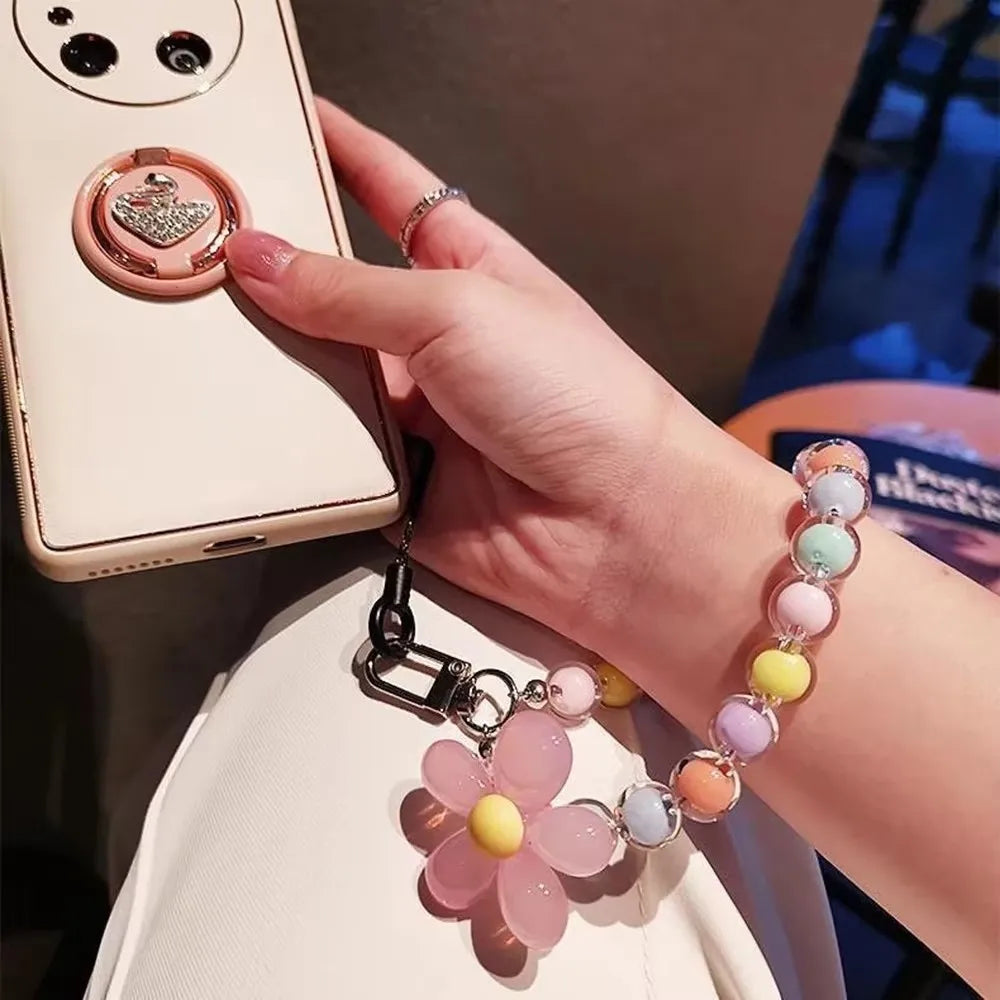 Color Mobile Phone Lanyard Wrist Strap Women's Hand-Held Chain Short Anti-Lost Cell Phone Case Cute Lanyard Key Pendant