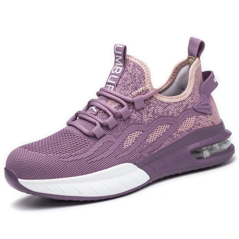 Women Safety Shoes For Work Safety Boots Breathable Steel Toe Puncture Proof Sport Work Sneakers Construction Security Boots