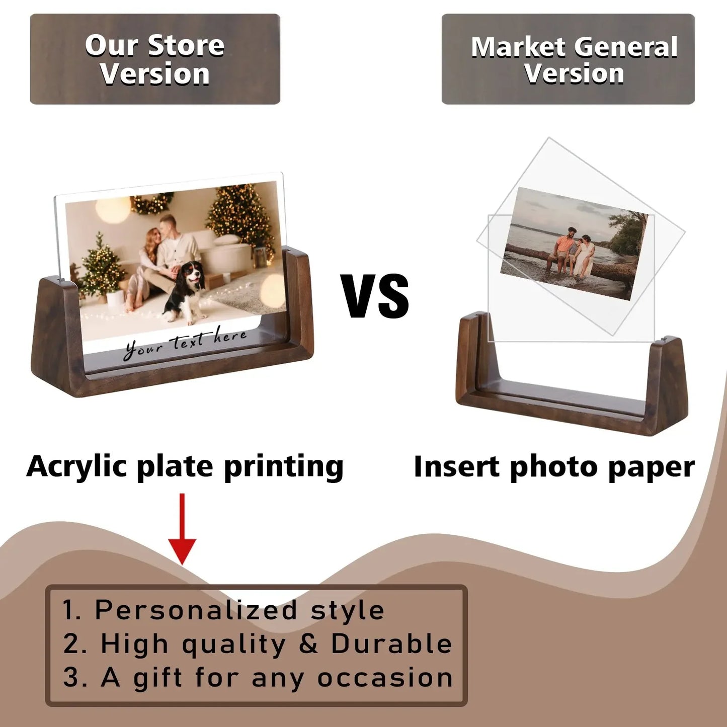 Custom Couple Picture Frame Personalised Your Text Plaque for Husband Wife Bedroom Desktop Display Valentines Day Gifts Ideas