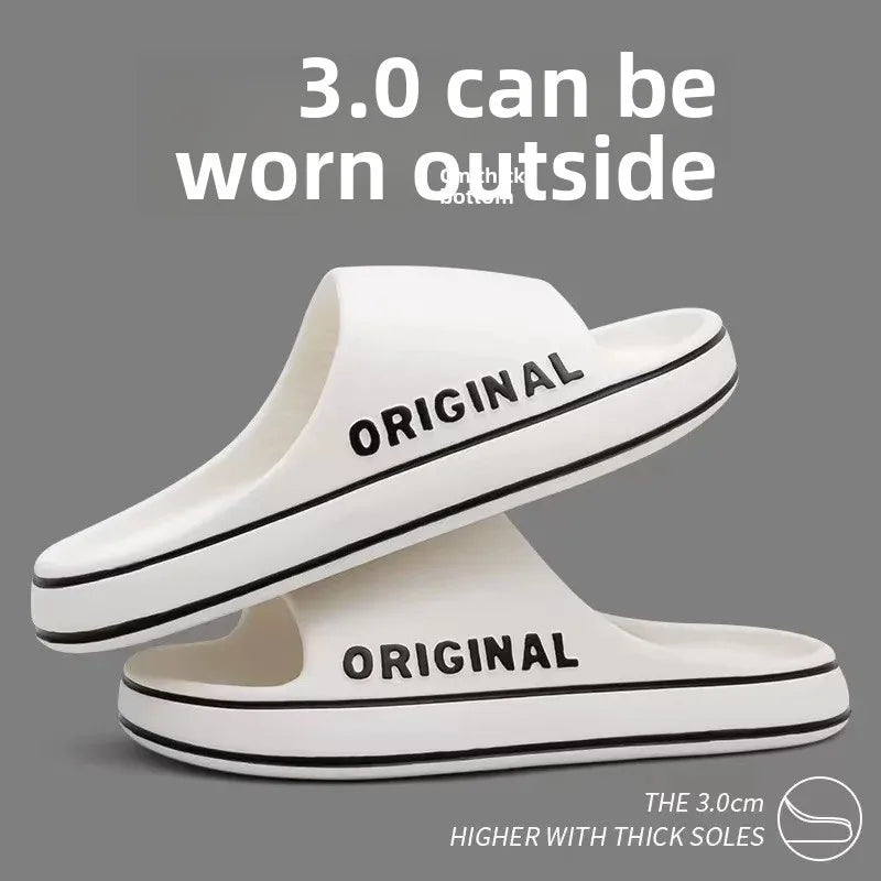 High-end Simple Men's Summer Slippers Eva Outsole Non-slip Indoor Home Bathroom Slippers For Couples Feeling Outer Wear