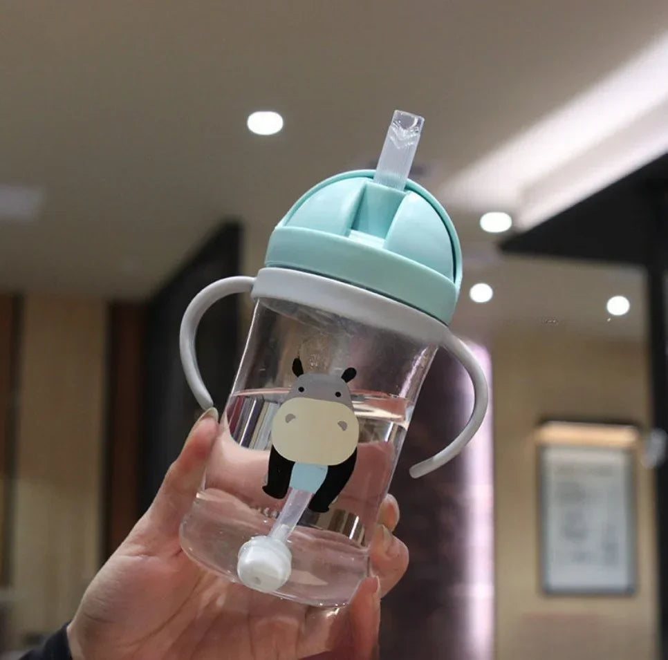 Baby Feeding Drinking Cup Children's Learning Drinking Bottle with Straw Anti-choking and Anti-fall Kettle Baby Travel Bottle