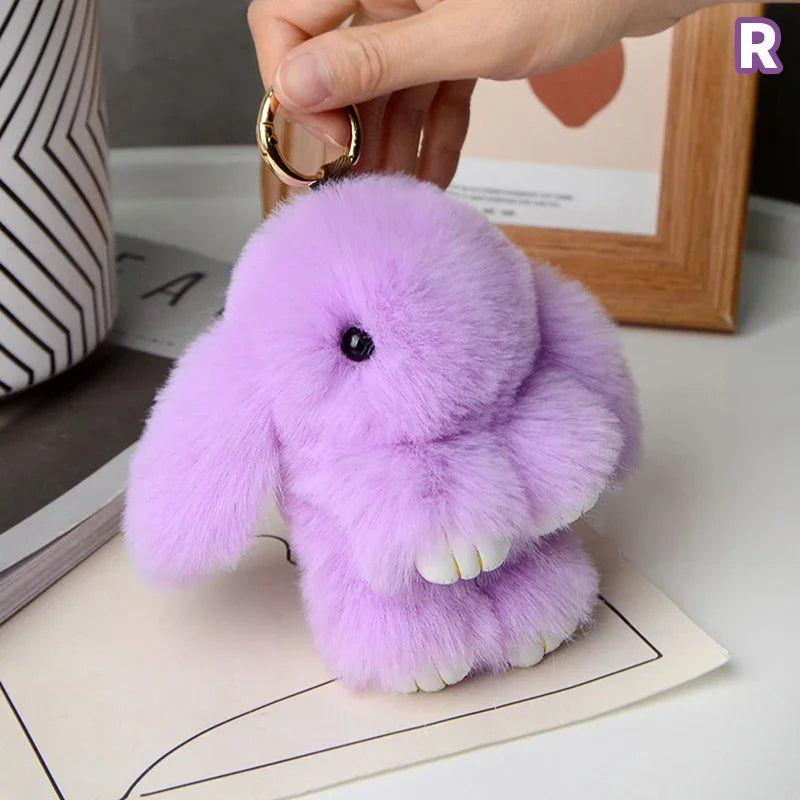 15cm Rabbit Fur Keychain Women Bag Car Key chain Pendant Decoration Jewelry Bags Hangings Accessories Gifts