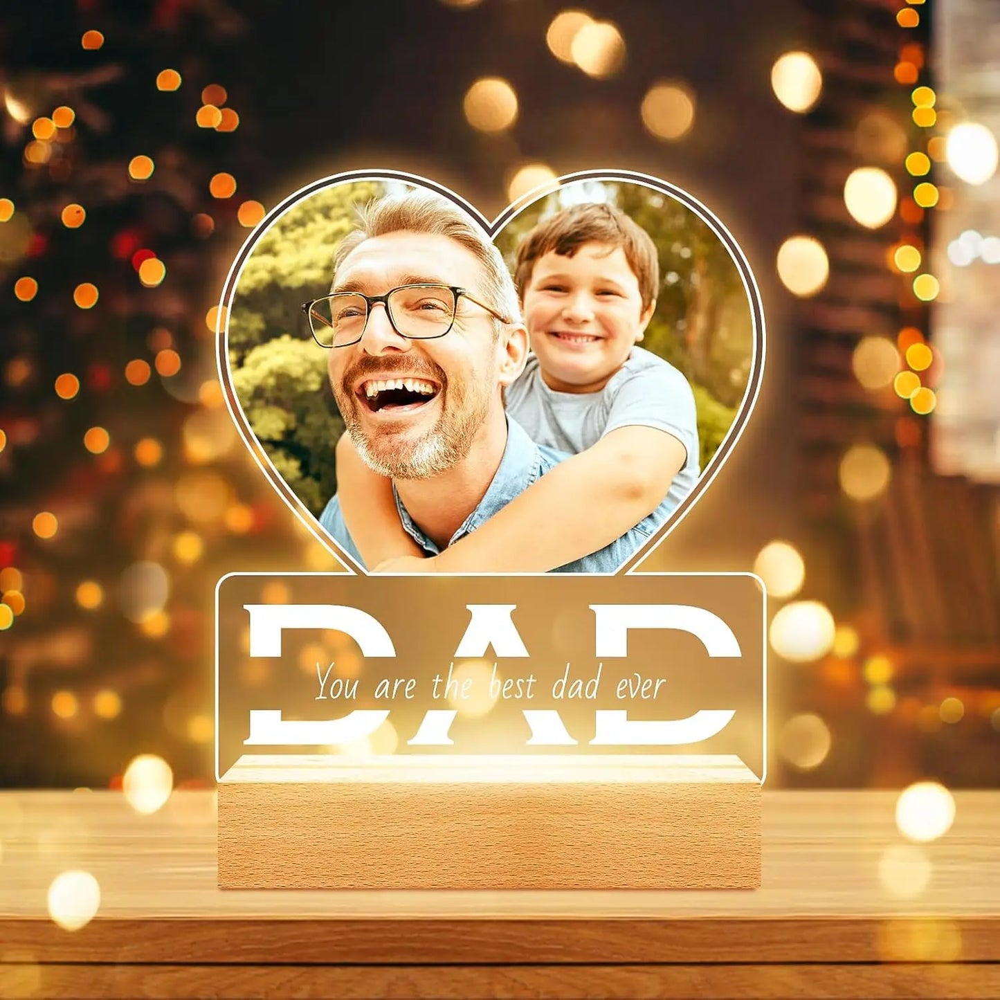 Custom Couples Gifts Acrylic Plaque Picture Frame Personalized Acrylic Lamp Photo with Night Light Anniversary Wedding Gifts