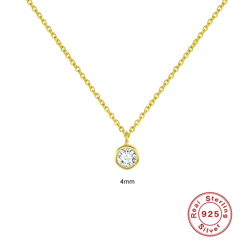CANNER Crystal Zircon 925 Sterling Silver Necklace For Women Pendente Fine Jewelry Long Chain Wedding Party Accessory Mom Gift