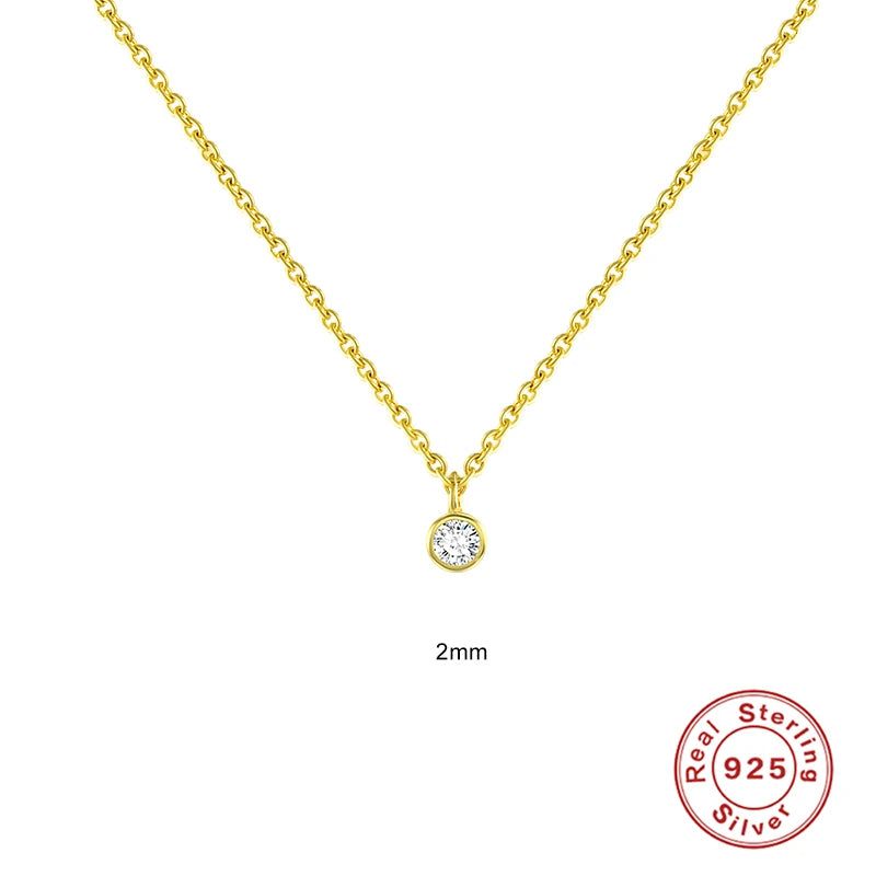 CANNER Crystal Zircon 925 Sterling Silver Necklace For Women Pendente Fine Jewelry Long Chain Wedding Party Accessory Mom Gift