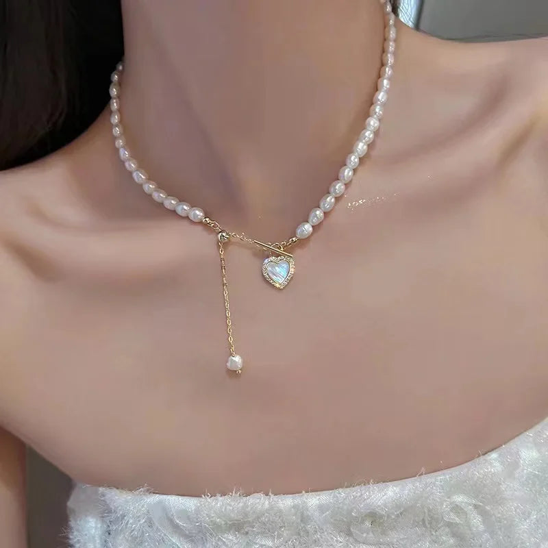 2023 New Fashion Trend Unique Design Delicate Vintage Zircon Flower Pearl Necklace Women Jewelry Wedding Party Premium Gift
