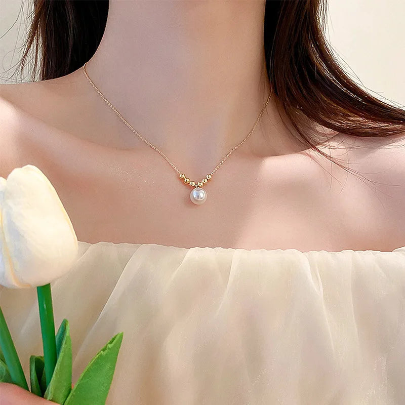 2023 New Fashion Trend Unique Design Delicate Vintage Zircon Flower Pearl Necklace Women Jewelry Wedding Party Premium Gift
