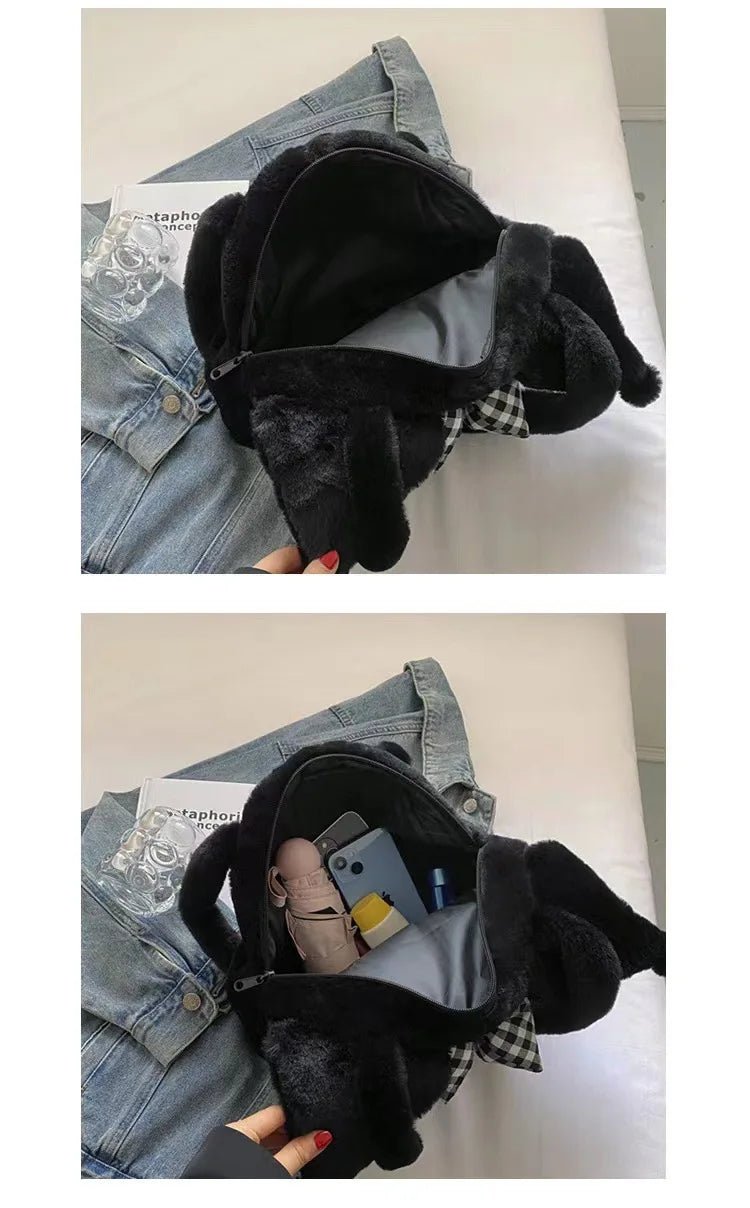 Sanrio Plush Cinnamoroll Melody Kuromi Women Tote Handbags Shoulder Bags Fashion Female Messenger Bags Purses Xmas Gifts