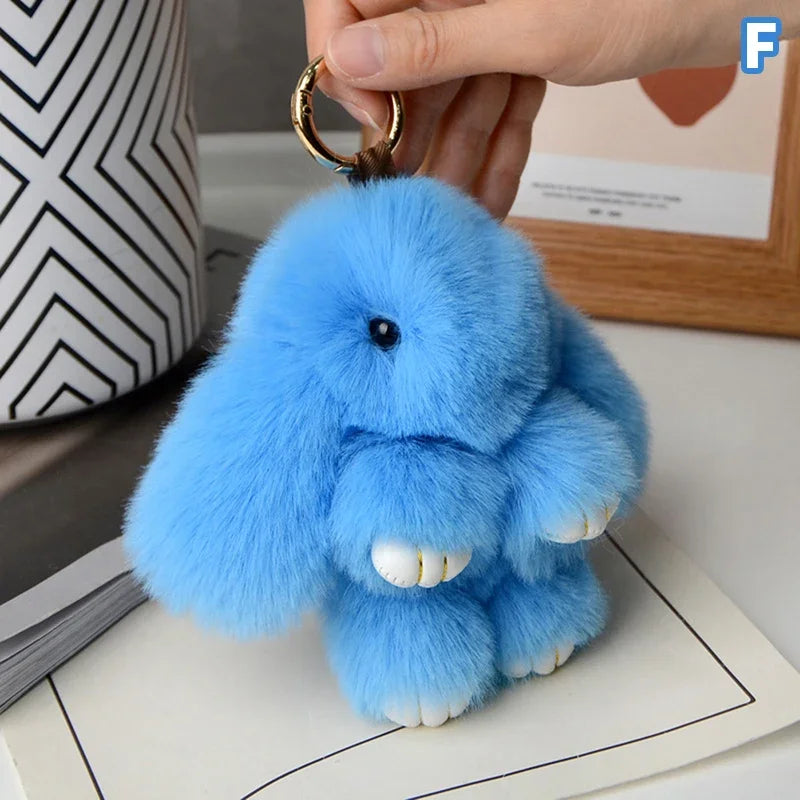 15cm Rabbit Fur Keychain Women Bag Car Key chain Pendant Decoration Jewelry Bags Hangings Accessories Gifts