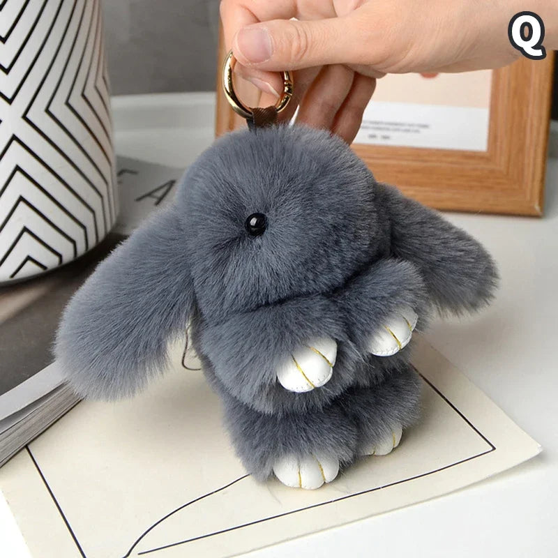 15cm Rabbit Fur Keychain Women Bag Car Key chain Pendant Decoration Jewelry Bags Hangings Accessories Gifts