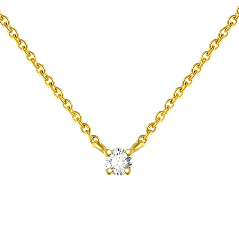 CANNER Crystal Zircon 925 Sterling Silver Necklace For Women Pendente Fine Jewelry Long Chain Wedding Party Accessory Mom Gift