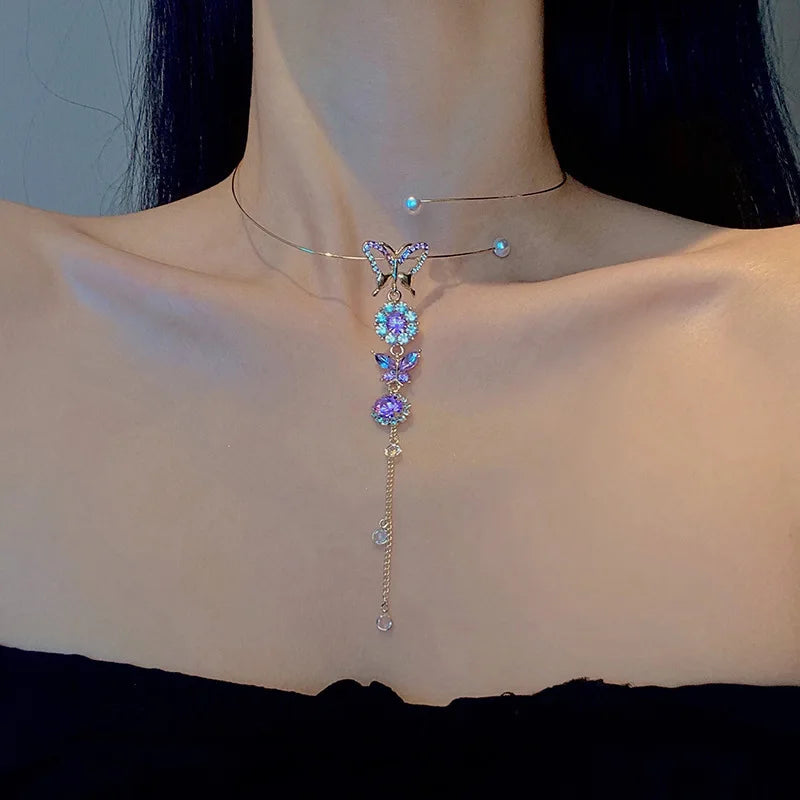 2023 New Fashion Trend Unique Design Delicate Vintage Zircon Flower Pearl Necklace Women Jewelry Wedding Party Premium Gift