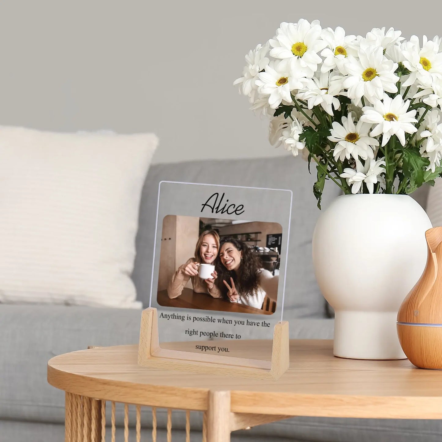 Custom Best Friend Photo Frame Personalized Print Friendship Gifts for Sister Bestie Bedroom Decor Valentines Day Birthday Gift