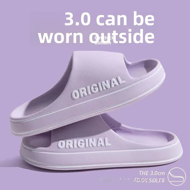 High-end Simple Men's Summer Slippers Eva Outsole Non-slip Indoor Home Bathroom Slippers For Couples Feeling Outer Wear