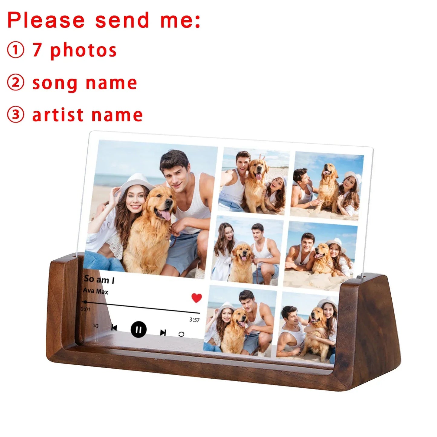 Custom Song Acrylic Photo Frame Wedding Anniversary Gift for Couple Him Her Personalized Music Code Picture Frame Home Decor