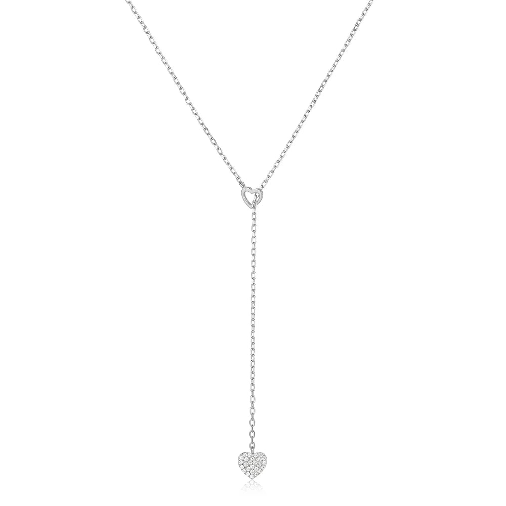 CANNER Crystal Zircon 925 Sterling Silver Necklace For Women Pendente Fine Jewelry Long Chain Wedding Party Accessory Mom Gift