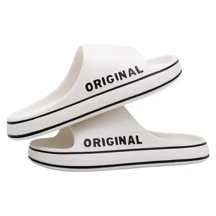 High-end Simple Men's Summer Slippers Eva Outsole Non-slip Indoor Home Bathroom Slippers For Couples Feeling Outer Wear