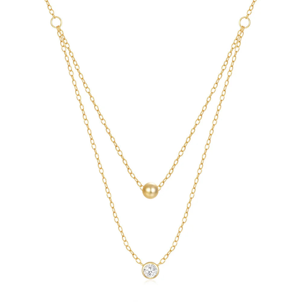 CANNER Crystal Zircon 925 Sterling Silver Necklace For Women Pendente Fine Jewelry Long Chain Wedding Party Accessory Mom Gift