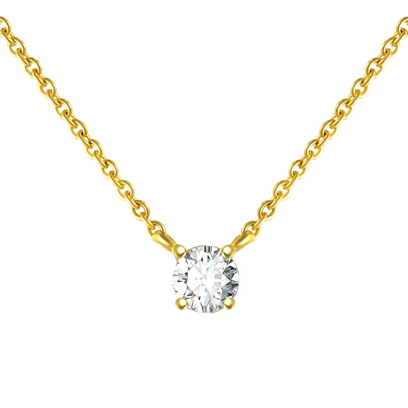 CANNER Crystal Zircon 925 Sterling Silver Necklace For Women Pendente Fine Jewelry Long Chain Wedding Party Accessory Mom Gift