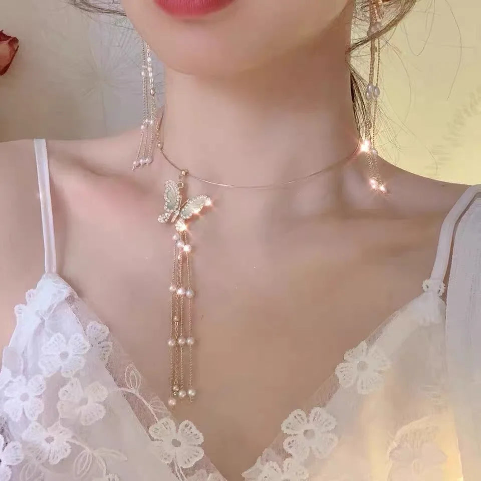 2023 New Fashion Trend Unique Design Delicate Vintage Zircon Flower Pearl Necklace Women Jewelry Wedding Party Premium Gift