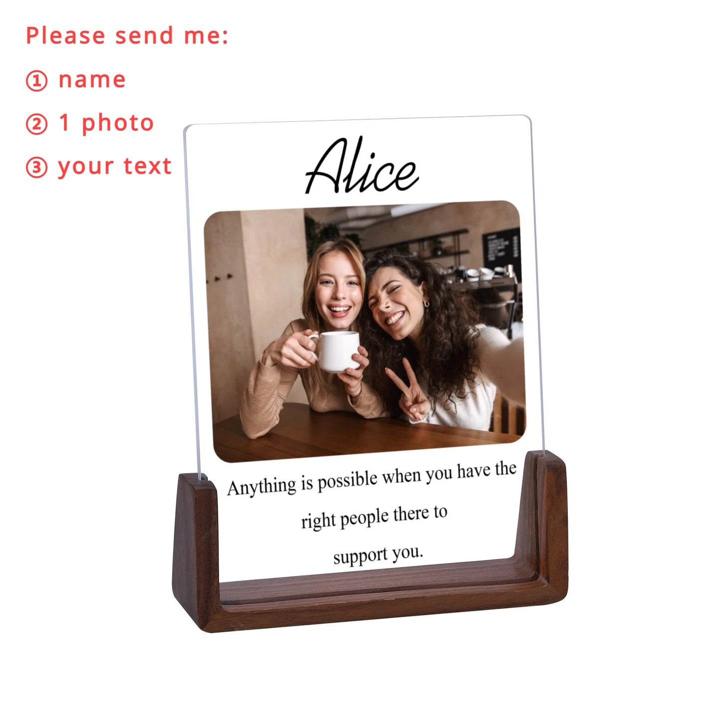 Custom Best Friend Photo Frame Personalized Print Friendship Gifts for Sister Bestie Bedroom Decor Valentines Day Birthday Gift