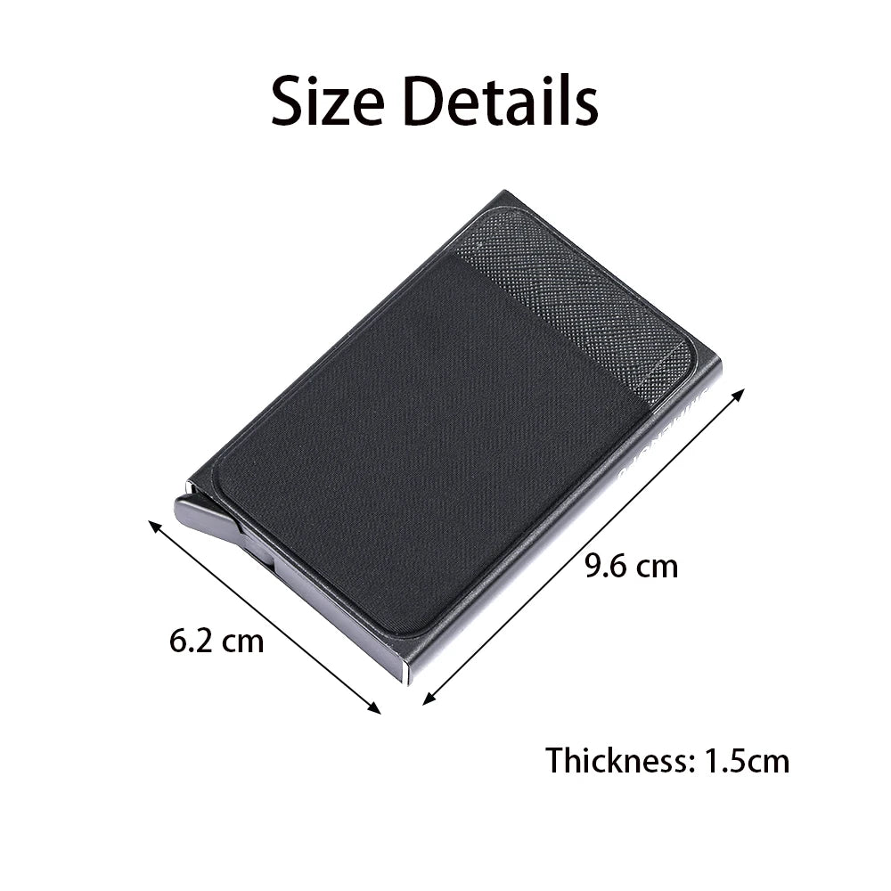 Pop Up RFID ID Card Holder Male Wallet Mini Package Aluminum Metal Protective Gear Storage Bag Smart Quick Release Women Purse