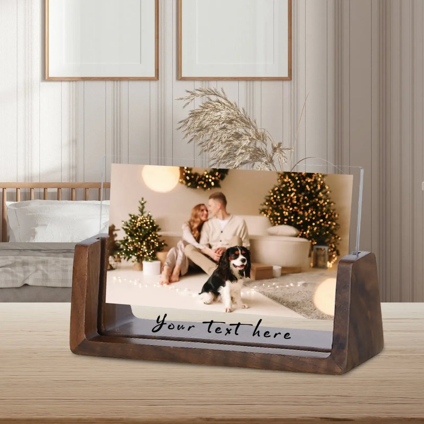 Custom Couple Picture Frame Personalised Your Text Plaque for Husband Wife Bedroom Desktop Display Valentines Day Gifts Ideas