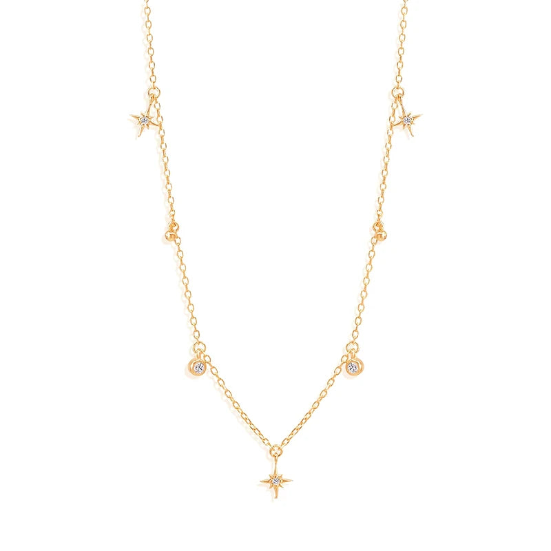 CANNER Crystal Zircon 925 Sterling Silver Necklace For Women Pendente Fine Jewelry Long Chain Wedding Party Accessory Mom Gift