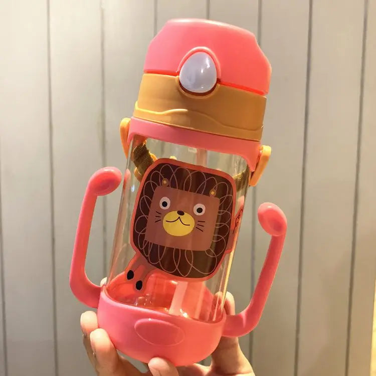 Kids Water Bottle With Straw Kids Girls Portable Travel Bottles Gym Sports Fitness Cup Summer Cold Water Juice Drinking Bottle