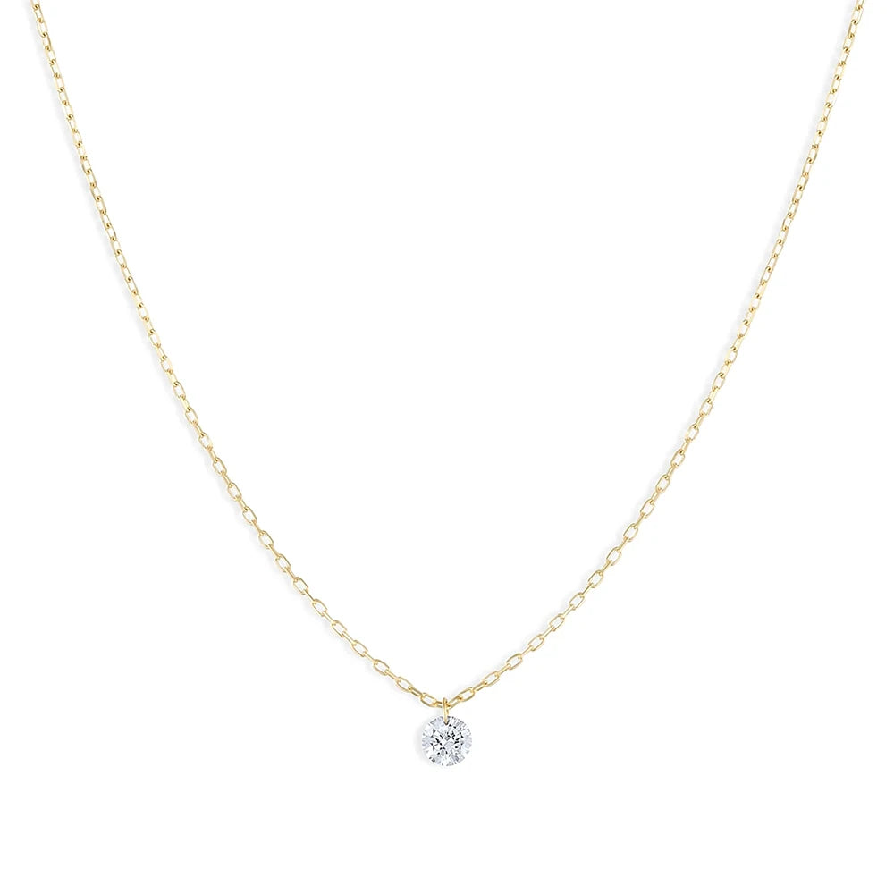 CANNER Crystal Zircon 925 Sterling Silver Necklace For Women Pendente Fine Jewelry Long Chain Wedding Party Accessory Mom Gift