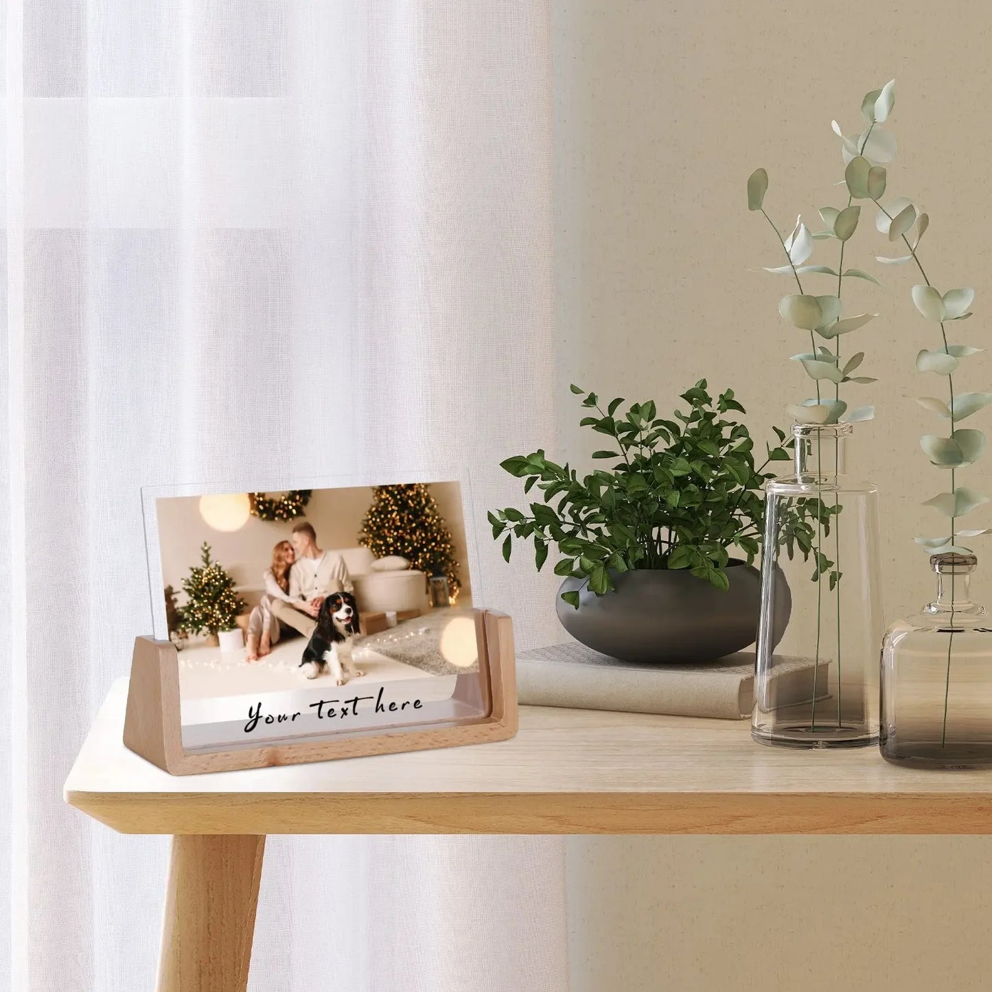 Custom Couple Picture Frame Personalised Your Text Plaque for Husband Wife Bedroom Desktop Display Valentines Day Gifts Ideas