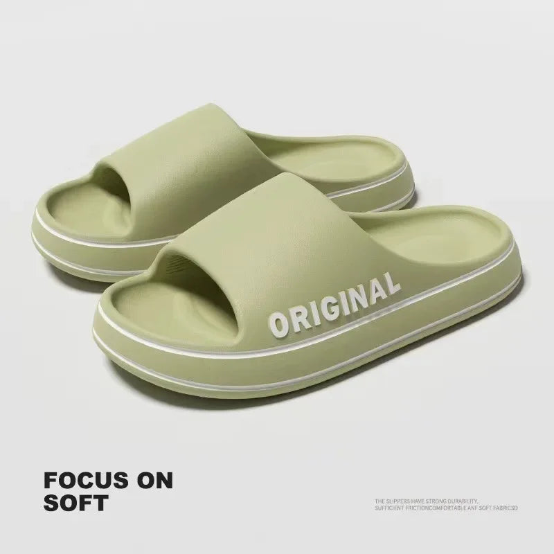 High-end Simple Men's Summer Slippers Eva Outsole Non-slip Indoor Home Bathroom Slippers For Couples Feeling Outer Wear