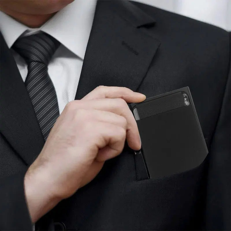 Pop Up RFID ID Card Holder Male Wallet Mini Package Aluminum Metal Protective Gear Storage Bag Smart Quick Release Women Purse