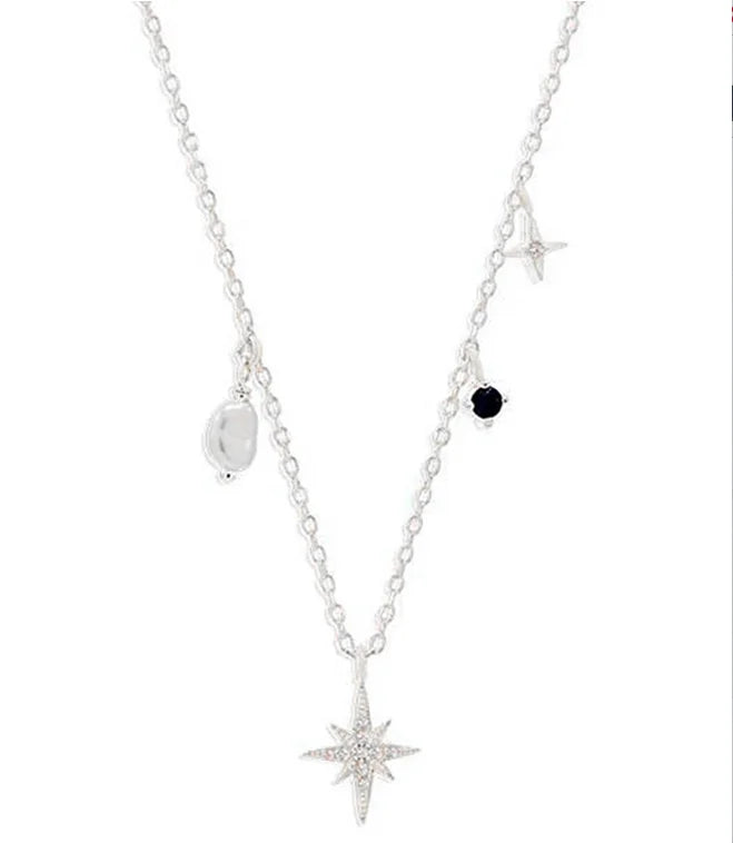 CANNER Crystal Zircon 925 Sterling Silver Necklace For Women Pendente Fine Jewelry Long Chain Wedding Party Accessory Mom Gift