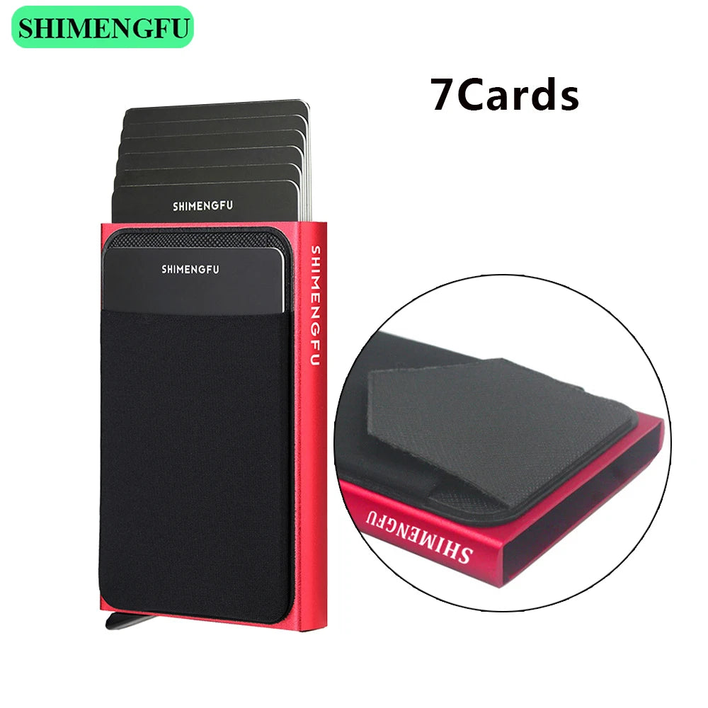 Pop Up RFID ID Card Holder Male Wallet Mini Package Aluminum Metal Protective Gear Storage Bag Smart Quick Release Women Purse