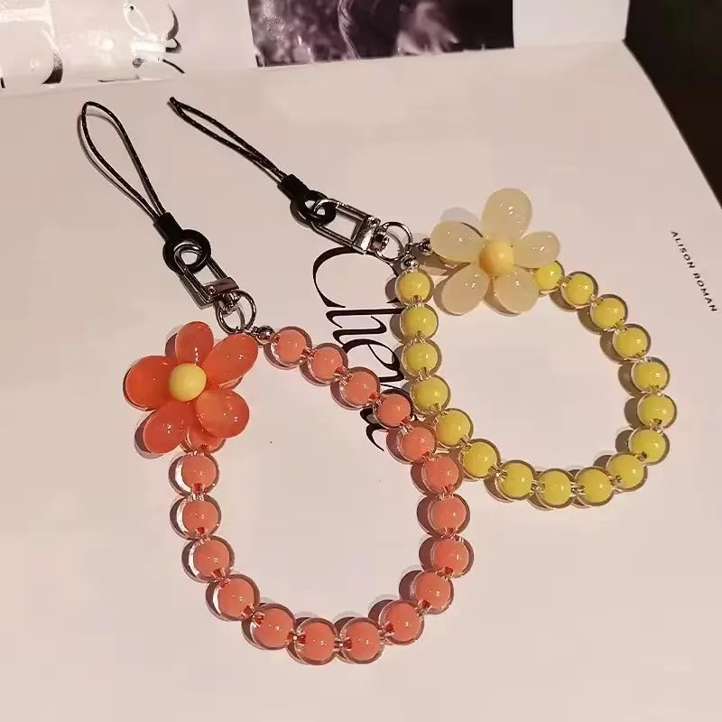 Color Mobile Phone Lanyard Wrist Strap Women's Hand-Held Chain Short Anti-Lost Cell Phone Case Cute Lanyard Key Pendant