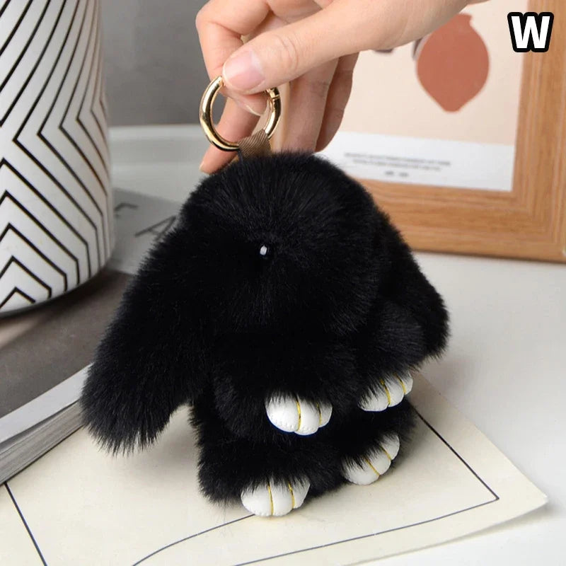 15cm Rabbit Fur Keychain Women Bag Car Key chain Pendant Decoration Jewelry Bags Hangings Accessories Gifts