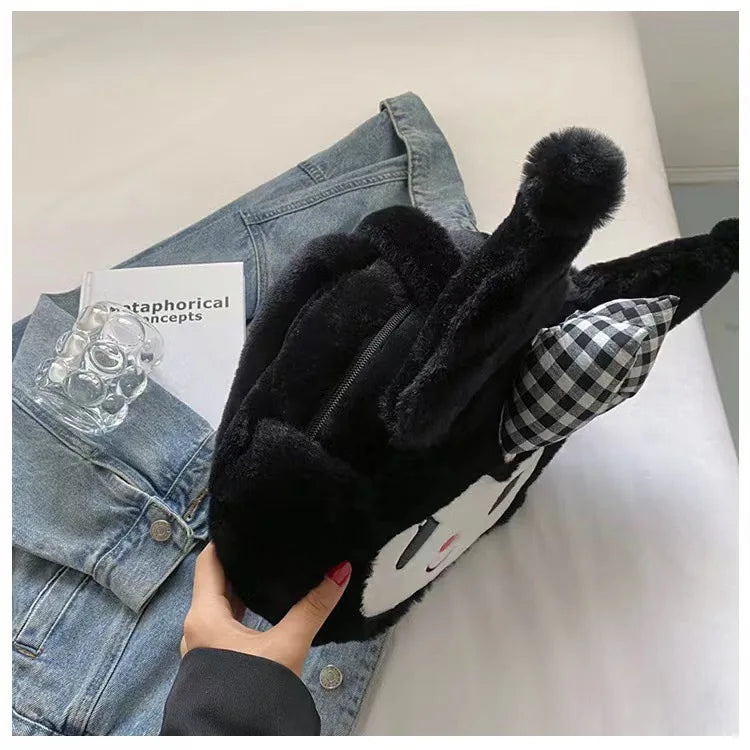 Sanrio Plush Cinnamoroll Melody Kuromi Women Tote Handbags Shoulder Bags Fashion Female Messenger Bags Purses Xmas Gifts