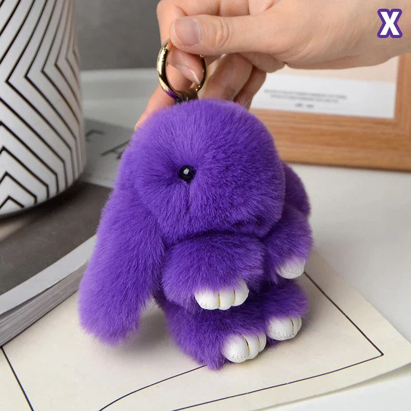 15cm Rabbit Fur Keychain Women Bag Car Key chain Pendant Decoration Jewelry Bags Hangings Accessories Gifts