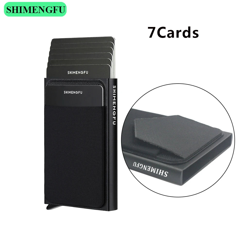 Pop Up RFID ID Card Holder Male Wallet Mini Package Aluminum Metal Protective Gear Storage Bag Smart Quick Release Women Purse
