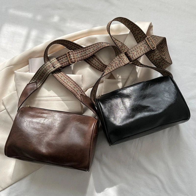 Vintage PU Leather Boston Women Small Handbag and Purse Fashion Designer Crossbody Bag Female Casual Travel Pillow Shoulder Bag