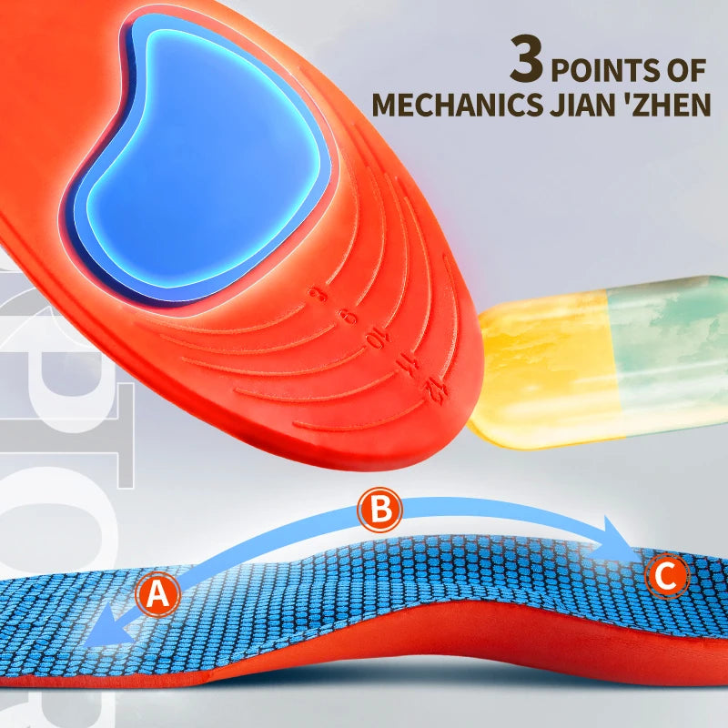 Orthopedic Insoles for Feet Sport Shock-absorbing Insole for Shoes Arch Support Plantar Fasciitis Templates Pads Men Women Sole