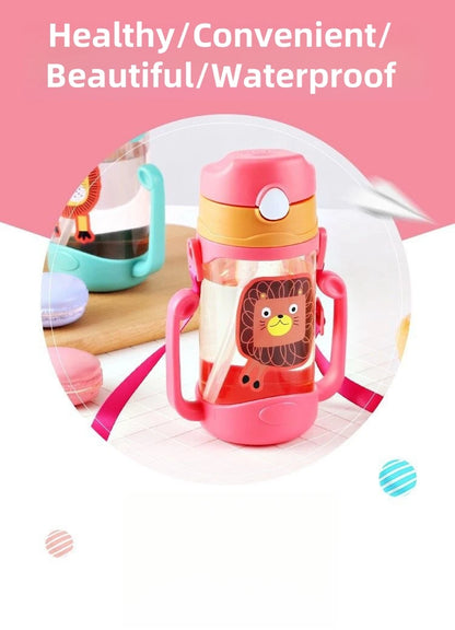 Kids Water Bottle With Straw Kids Girls Portable Travel Bottles Gym Sports Fitness Cup Summer Cold Water Juice Drinking Bottle